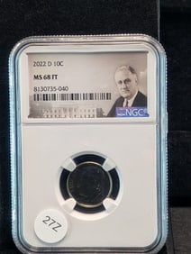 MS68 FT 2022-D Roosevelt Dime, only 15 graded higher (Graded by NGC)