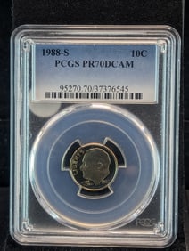 1988-S Roosevelt Dime PCGS PR70 DCAM