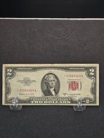 1953-B $2 Red Seal STAR United States Note. Bust Of Thomas Jefferson.