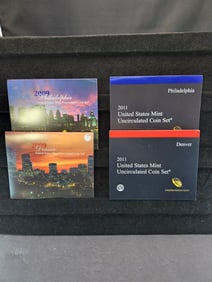 2009 & 2011 P & D United States Mint Sets With Original Gov't Packaging & COA's. 64 Coins.