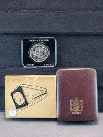 Royal Canadian Mint, 1970 Manitoba Centennial Silver Dollar 50% Silver