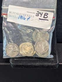 (20) 1916P Buffalo Nickels