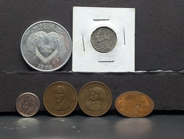 (4) Tokens, 2022-D Roosevelt Dime, 2004-P Jefferson Nickel