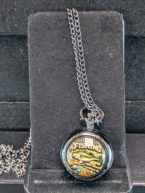 Gone Fishing Pocket Watch, New, Works Great