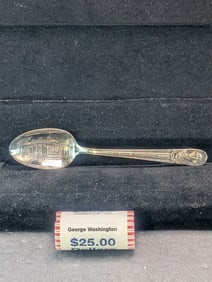 Roll of (25) George Washington Presidential Dollars and George Washington Spoon