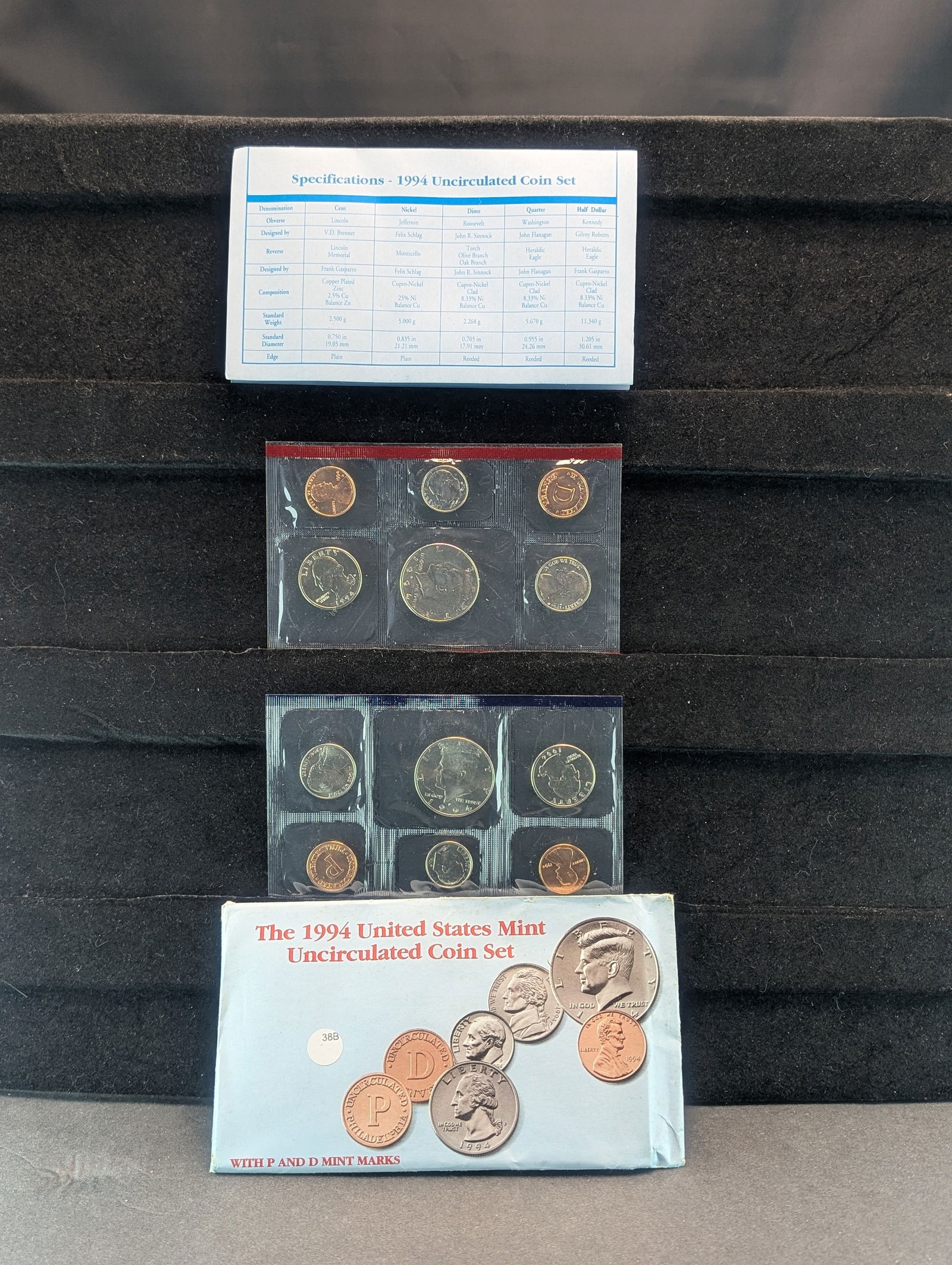 1994 US Mint Uncirculated Coin Set P and D Mint Marks (1 of 4)