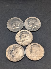 (5) Kennedy Half Dollars 1984 P&D, 1985 P&D, 1986-P