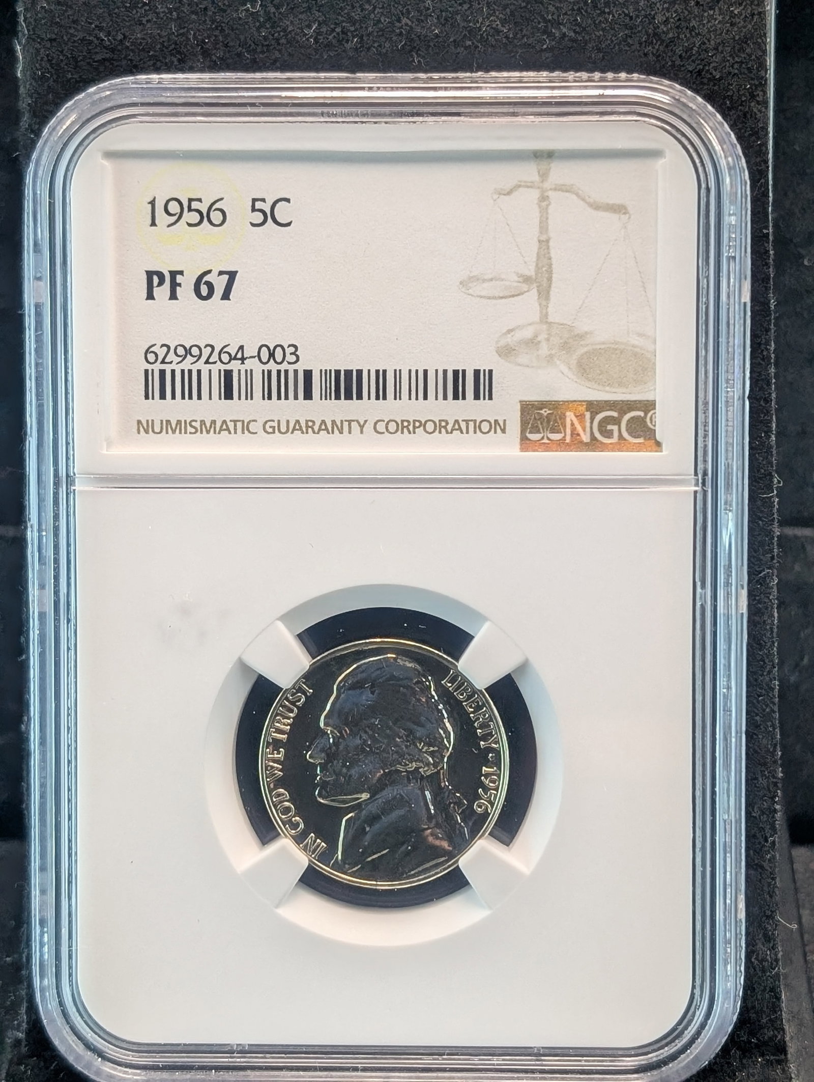 1956-P Jefferson Nickel NGC PF67: 1956-P Jefferson Nickel NGC PF67