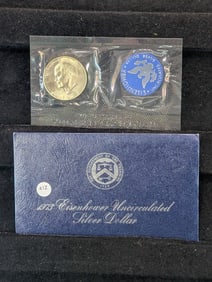 1973 Uncirculated "Silver" Dollar in Blue Pack