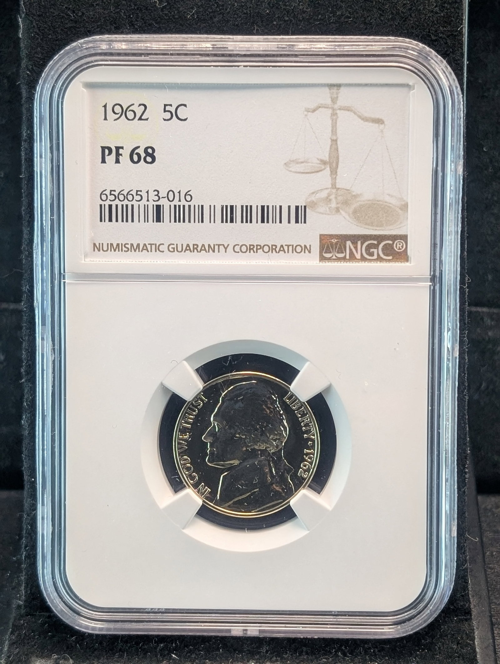 1962-P Jefferson Nickel NGC PF68: 1962-P Jefferson Nickel NGC PF68