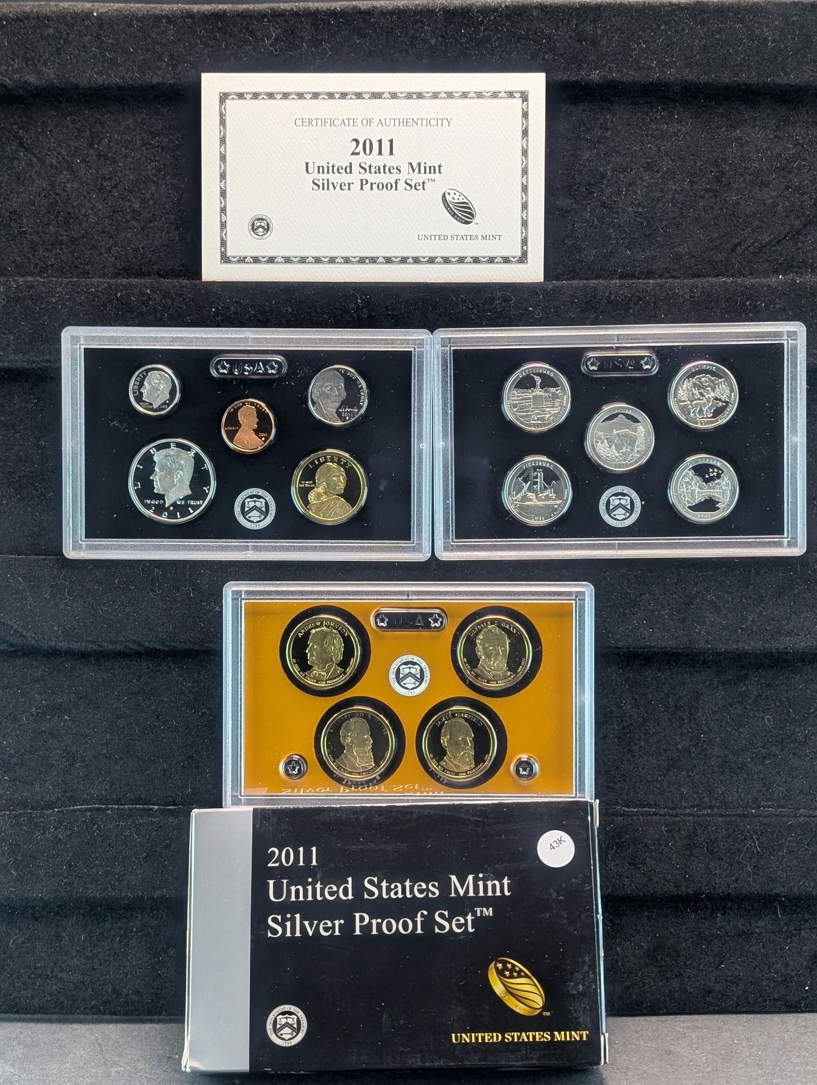 2011-S US Mint Silver Proof Set OGP w/ COA 14 Coins (1 of 4)