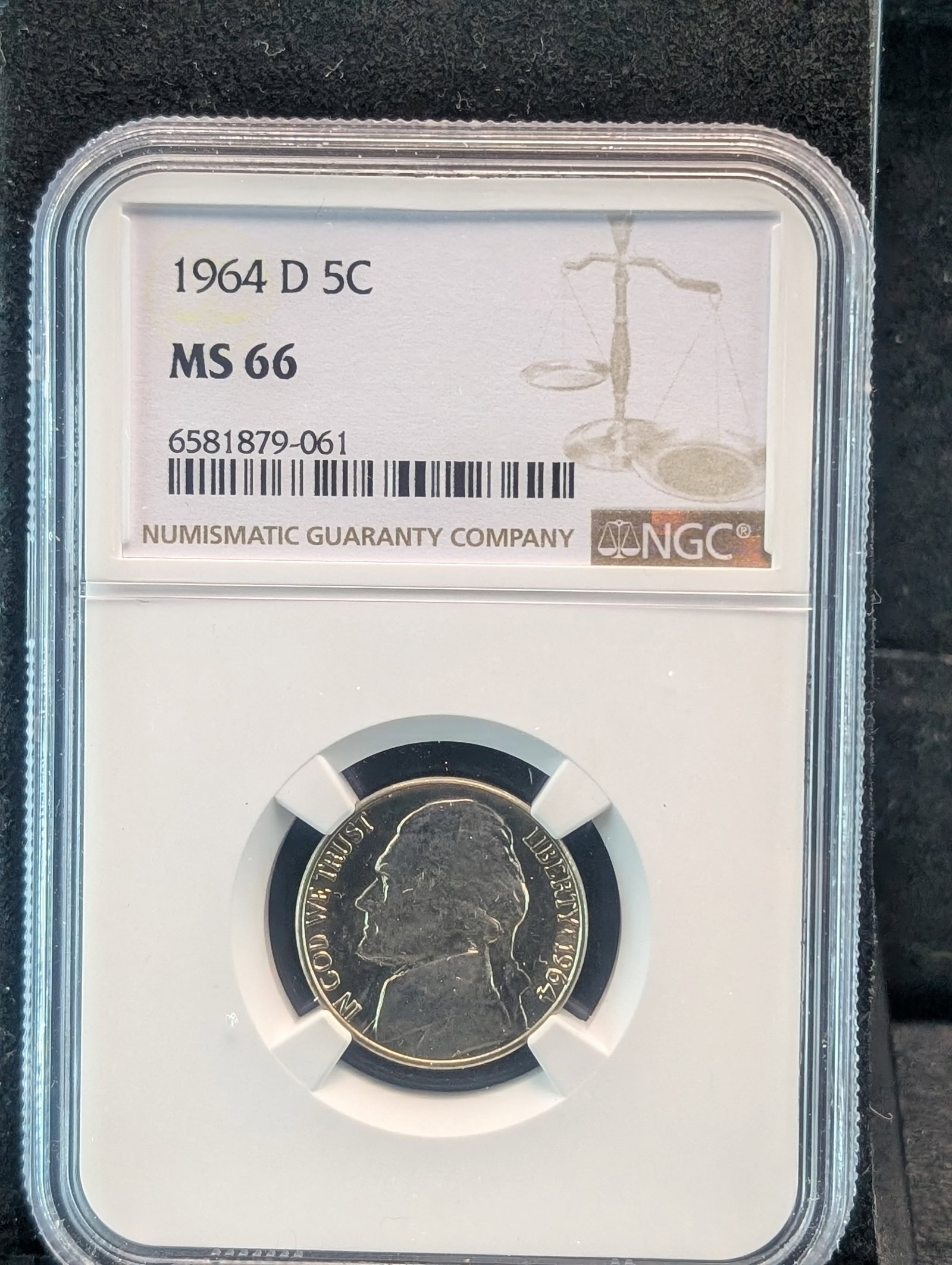 1964-D Jefferson Nickel NGC MS66: 1964-D Jefferson Nickel NGC MS66
