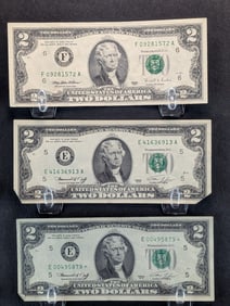(3) 1976 Two Dollar Jefferson Notes