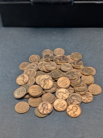 1950's, Half Pound-About 70+ Lincoln Wheaties, Some UNC