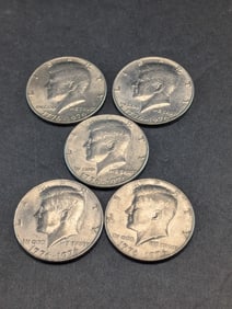 (5) 1976-P Kennedy Half Dollars