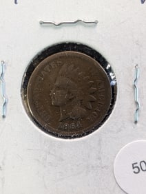 1864-L Pointed Bust Indian Head cent