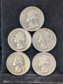 5 Consecutive, 1940 D, 1941, 1942 S, 1943 S & 1944 S, World War II Era, Nice Details, 90% Silver