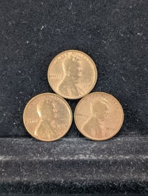 1914, 1915 & 1917 D, $20 Price Guide, Lincoln Wheaties, Over 100 Years Old