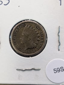 1863 Copper Nickel Indian Head Cent
