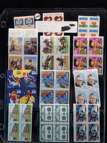 Sheet Of U.S. Postage Four Blocks All MOGNH
