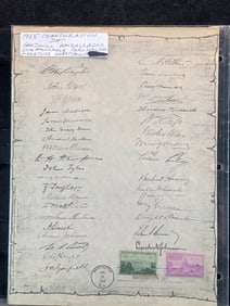 1965 Inauguration Day Goodwill Ambassador Presidential Signature Sheet