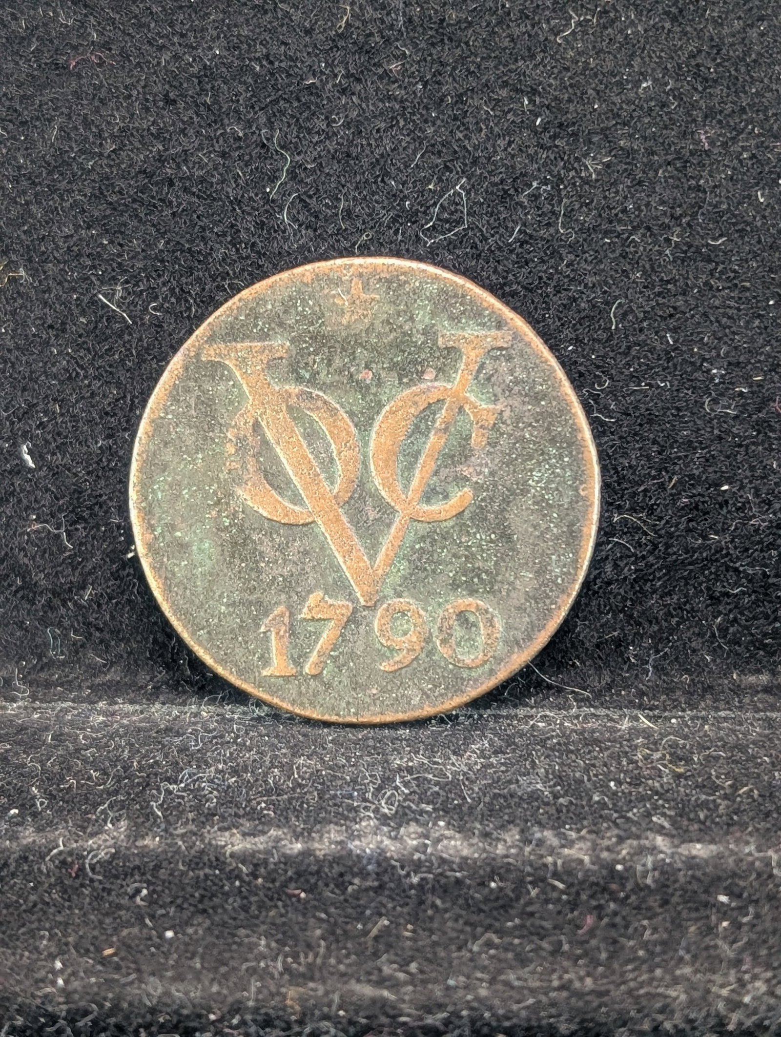 1790, Dutch Netherlands Colonial Duit VOC, First New York Penny, Rare this High of Grade, COA, 14: 1790, Dutch Netherlands Colonial Duit VOC, First New York Penny, Rare this High of Grade, COA, 14 Years After the Constitution, 235 Years Old!
