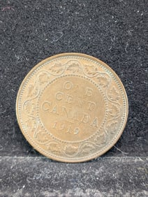 1919 Canada Large Cent, High Grade, 106 Years Old