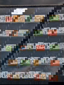 Sheet Of Early U.S. Postage Stamps