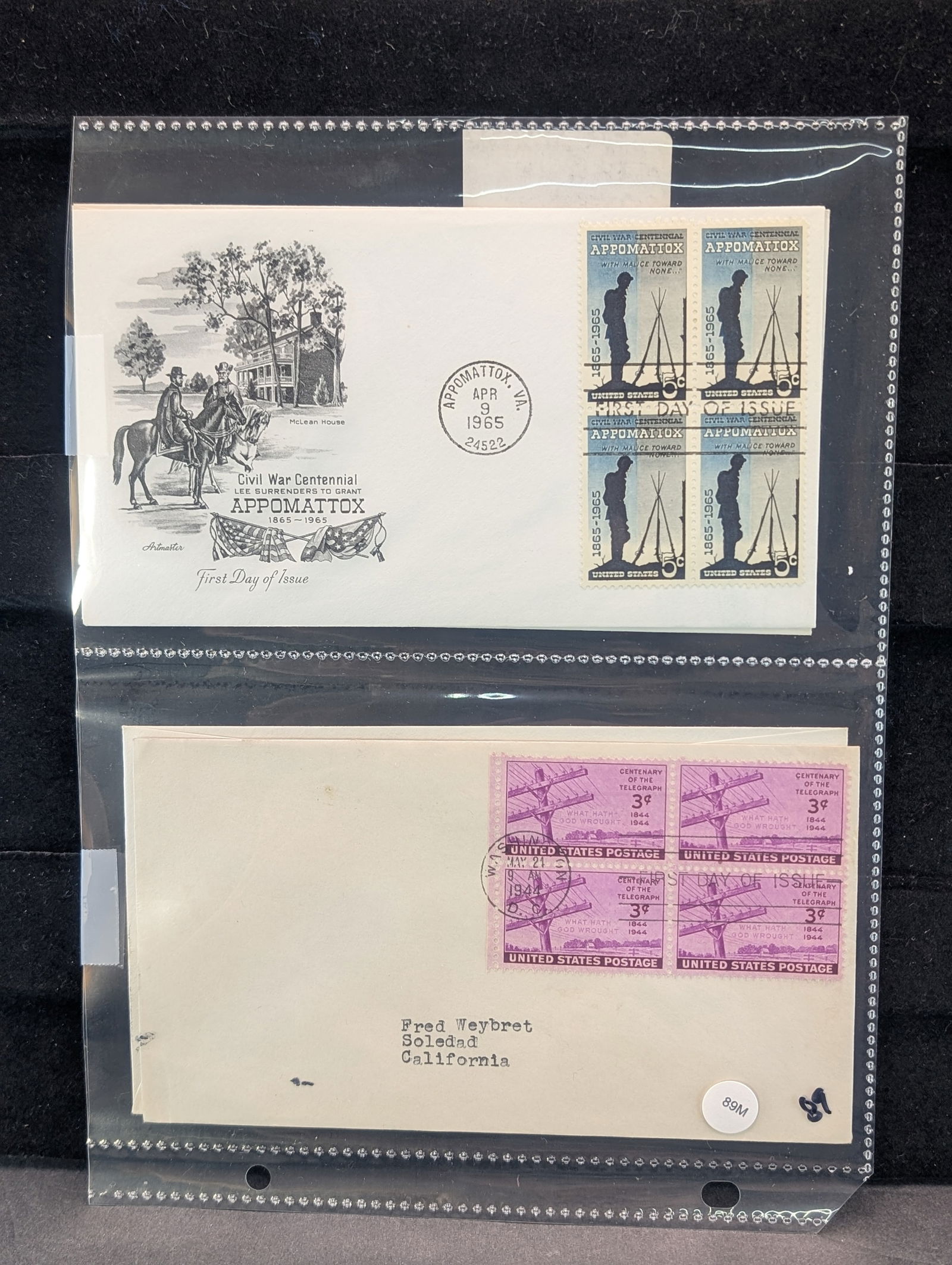 Sheet With Four Rare And Valuable Four Block First Day Covers & Cachets (1 of 2)