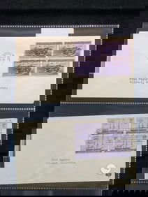 Sheet With Four Rare And Valuable Four Block First Day Covers & Cachets