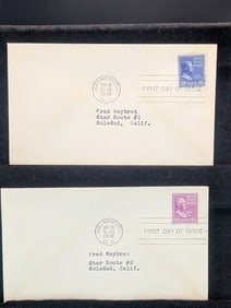 First Day Covers With Roosevelt & Taft Stamps