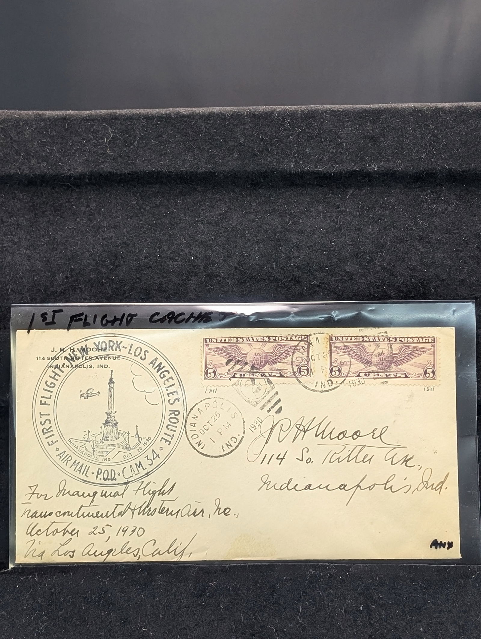 First Day Cover Of First Flight N.Y. To L.A. Oct. 25, 1930. (1 of 2)