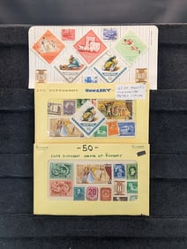 Three Envelopes With 160 Assorted Hungarian Postage Stamps
