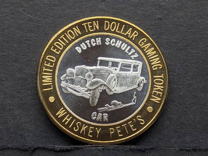 Limited Edition .999 FINE SILVER Center, Whiskey Pete's Casino $10 Gaming Token in Capsule: Limited Edition .999 FINE SILVER Center, Whiskey Pete's Casino $10 Gaming Token in Capsule