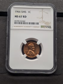 1966 SMS Lincoln Memorial Cent - NGC MS67 RD