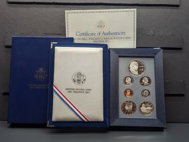1993 U.S. Mint Prestige Set in OGP w/ COA - Bill of Rights Commem Silver Dollar