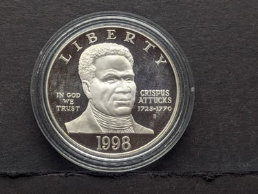 1998-S PROOF Black Revolutionary War Patriots Commem Silver Dollar in Capsule