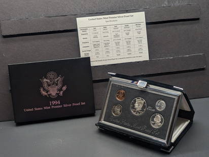 1994-S U.S. Mint Premier Silver Proof Set in OGP w/ COA: 1994-S U.S. Mint Premier Silver Proof Set in OGP w/ COA
