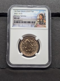 2021-D Sacagawea Military Service $1 Coin - NGC MS68