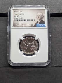2022-D Maya Angelou Quarter - NGC MS67
