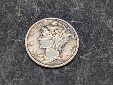 **CHOICE VF** 1925-D Mercury Silver Dime