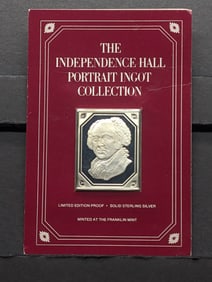 Limited Edition Proof 1 Oz. SOLID SILVER Independence Hall Portrait Ingot Collection - John Adams