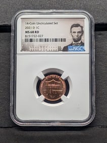 2021-D Lincoln Shield Cent - NGC MS68 RD