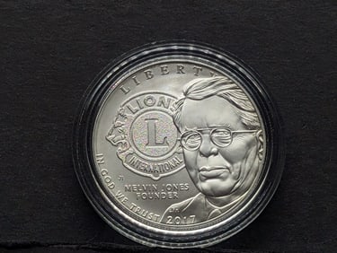 2017-P UNC Lions Club International Commem Silver Dollar in Capsule