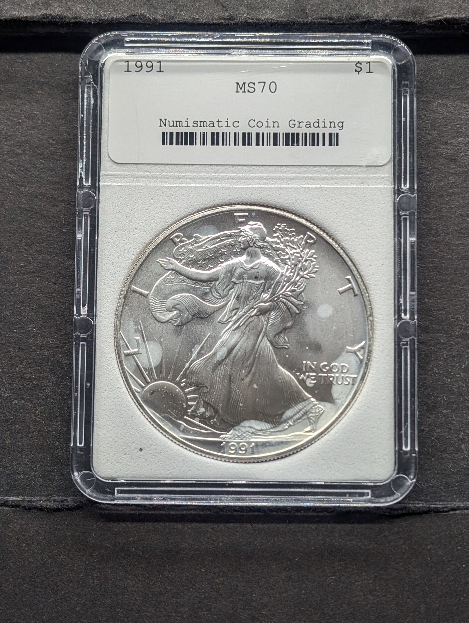 1991 American Silver Eagle - NCG Cert. MS70 (NOT NGC!) (1 of 3)