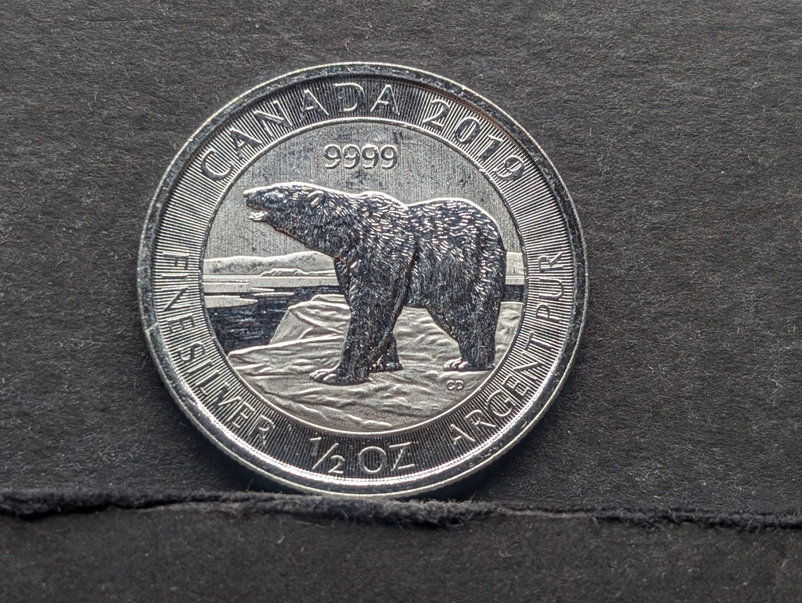 1/2 Oz. .9999 FINE SILVER 2019 Canada $2 Polar Bear Designed Coin (1 of 2)