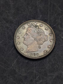 **TONED UNC** 1883 Liberty Head V-Nickel w/ No Cents