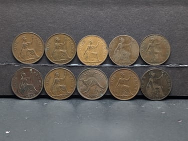 (10) Great Britain Large Pennies