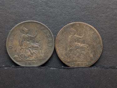 1891 & 1892 Great Britain Large Pennies