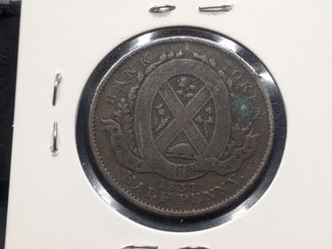1837 Canada Half Penny Bank Token